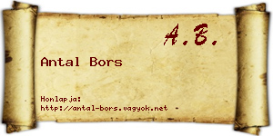 Antal Bors névjegykártya